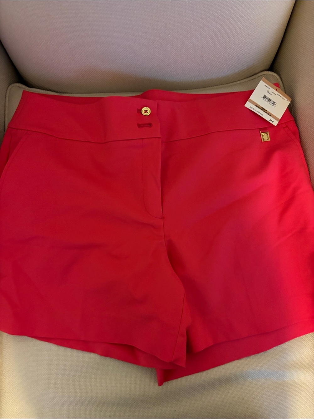 Anne Klein Vibrant Pink High-Rise Shorts